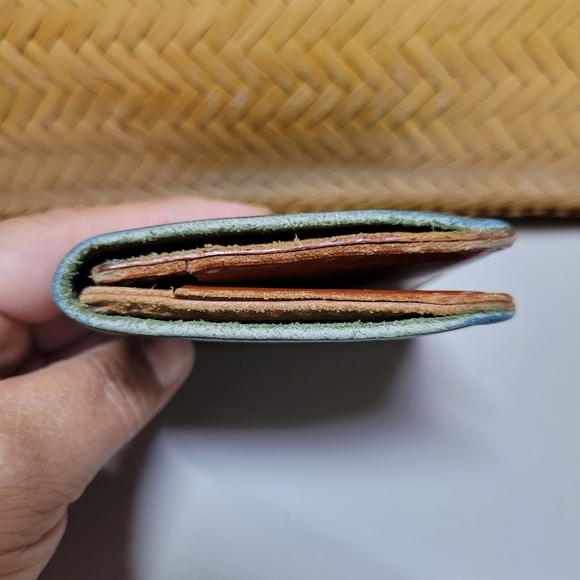 Men's 6 Pockets Bifold Horizontal Card Minimalist Leather Wallet - Picture 8 of 9